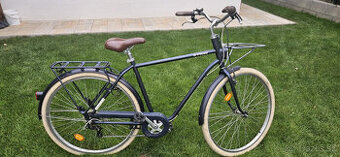 Mestský bicykel Elops 520 s vysokým rámom kaki