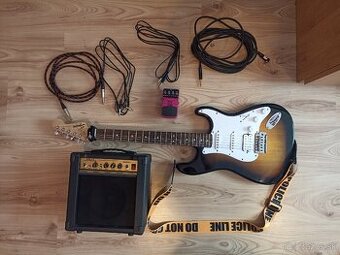 Gitara, kombo, pedál, káble
