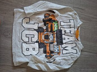 Krémové tričko s traktormi 92