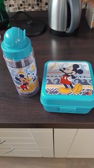 fľaša a box mickey mouse