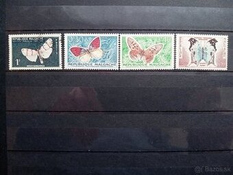 Poštové známky č.662 - Madagaskar - motýle