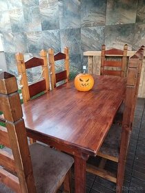 Drevený stôl +6 x stolička
