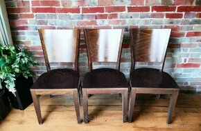 3 celodrevené stoličky