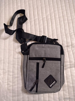 pánska sivá športová taška cez plece - ladvinka