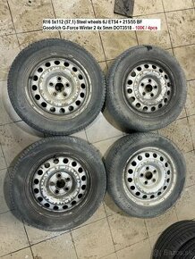 R16 5x112 (57,1) Steel wheels 6J ET54 + 215/55 BF Goodrich G - 1