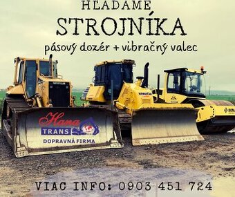 Strojník na Valec a Buldozer (Košice / Poprad)