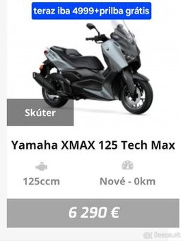 Polrocny X Max 125 Tech Max, v zaruke, ako novy, Xmax
