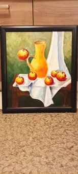 obraz Zátišie spadajucim jablkom od Jozef Pražmari