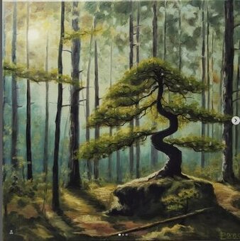 Ručne maľovaný obraz - Stromy