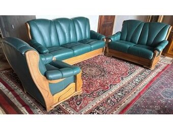 Dubová rustikální kožená souprava 3+2+1,3332