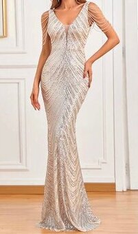 Trblietavé spoločenské šaty 34//XS