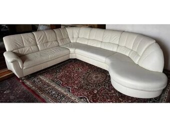 Rohová kožená sedací souprava, 3302