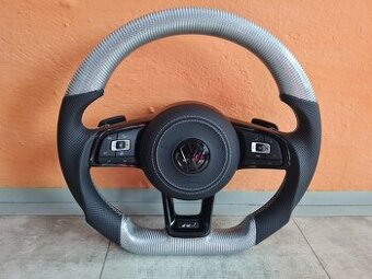 VOLANT VOLKSWAGEN R LINE GTI - KOZA / BIELY KARBON / BORDOVY