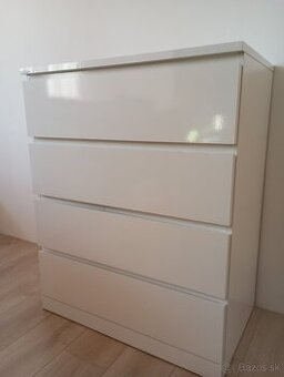komoda Ikea Malm - biela farba, vysoký lesk