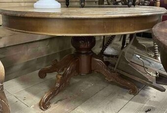 stylovy konf. stolik, drevo, bazar, v 56 cm, priemer 100 cm