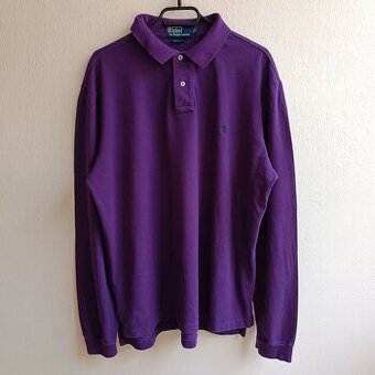 Polo Ralph Lauren fialová polokošeľa s dlhým rukávom tričko
