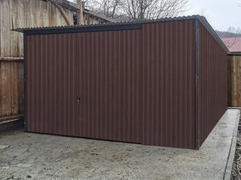 Plechová garáž 4×5 m – RAL 8017 (Hnedá)