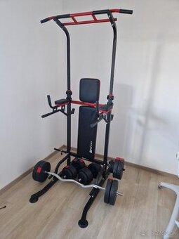 Posilnovacia veza - stacionarne bradla s lavicou, hrazda,