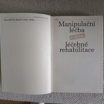 Manipulační léčba v rámci léčebné rehabilitace.