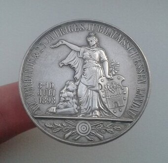 Strelecká strieborna medaila Landau 1898