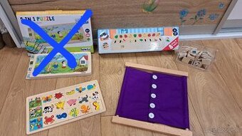 Mix hraciek drevo, montessori..