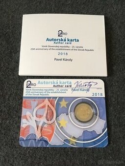 2 euro Slovensko 2018 Autorská Karta Károly - 25 rokov SR