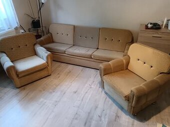 Rozkladací gauč a 2 kreslá