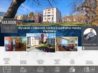 Bývanie v blízkosti centra kúpeľného mesta Piešťany