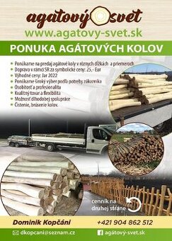 Predám agátové koly,stĺpy,rezivo. Doprava celá SR.