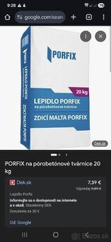 Porfix / porobeton / lepidlo
