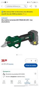 Aku nožnice Parkside