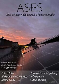 Elektroinštalačné práce, bleskozvody, fotovoltika a viac