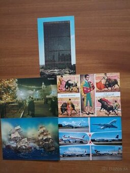 Zberateľské pohľadnice 70.-80. r. (28ks) – Unikáty: OSN, Tex