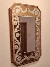Masívne luxusné zrkadlo z Benátskeho skla - starožitné
