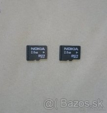 Nokia MicroSD 1GB a 2GB, SanDisk SD 256MB - 1