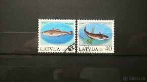 Poštové známky č.130 - LOtyšsko - ryby komplet