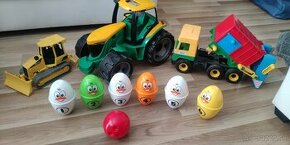 Traktor, hra kolky, smetiarske auto, buldozér - 1