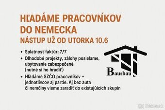 Práca v Nemecku pre SZČO – nástup okamžite