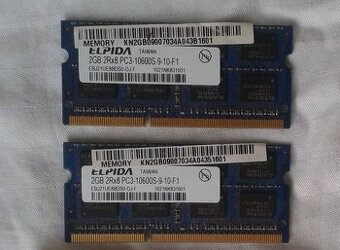 2x2GB DDR3 - 1333(667Mhz) pre Notebook