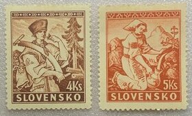 Predám poštové známky 1939 Kroje Slovenský štát