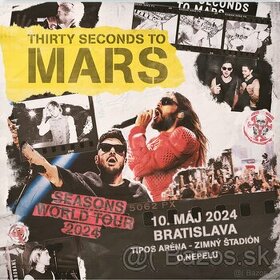 2 lístky na 30 SECONDS TO MARS 10.5. (piatok)