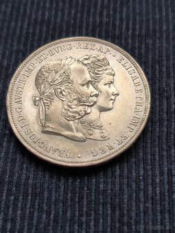 SISSI Dvojzlatník FJ I. 1879 - Strieborná Svadba - Nádherný