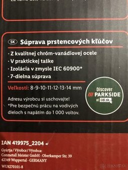 Súprava prstencovych kĺučov