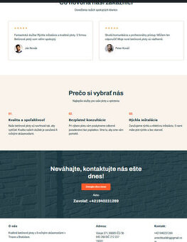 Firemná webova stránka alebo jednostránkový web na Wordpress
