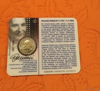 2 euro COINCARD Slovensko 2021 BU - DUBCEK S PODPISOM