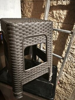záhradná stolička polyratan 45 × 35,5 × 35,5 cm, wenge