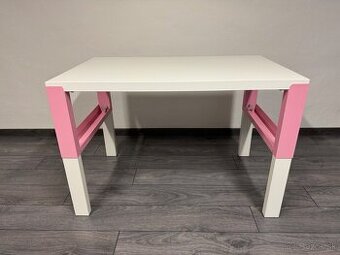 Predam IKEA PAHL, Stol 96x58 cm vyskovo nastavitelny, ruzovy