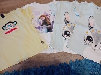 Dievčenské tričká s krátkym rukávom veľ.122/128