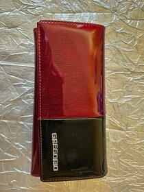 Dámska červeno-čierna kožená peňaženka GREGORIO