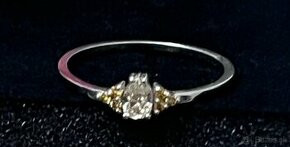 Diamantový prsteň biele zlato - 1
